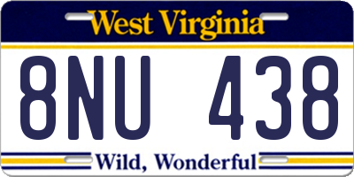 WV license plate 8NU438