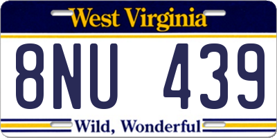 WV license plate 8NU439