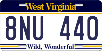 WV license plate 8NU440