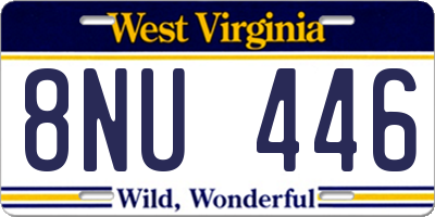WV license plate 8NU446