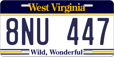 WV license plate 8NU447