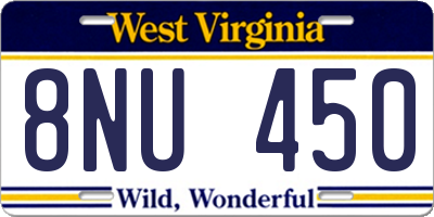 WV license plate 8NU450