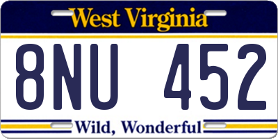 WV license plate 8NU452