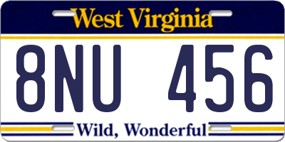 WV license plate 8NU456