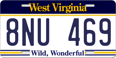 WV license plate 8NU469