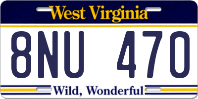 WV license plate 8NU470