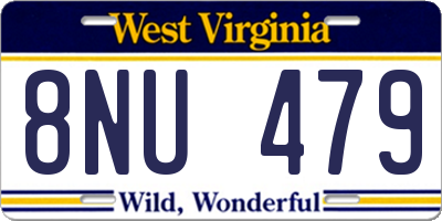 WV license plate 8NU479