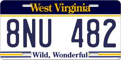 WV license plate 8NU482