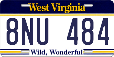 WV license plate 8NU484