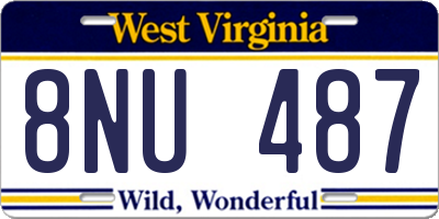 WV license plate 8NU487