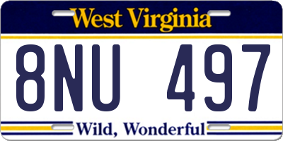 WV license plate 8NU497