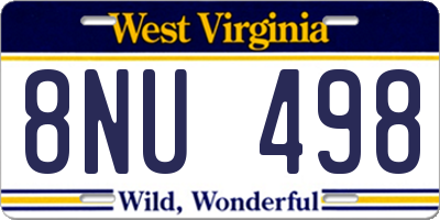 WV license plate 8NU498