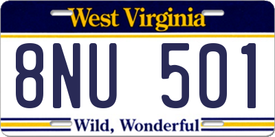 WV license plate 8NU501