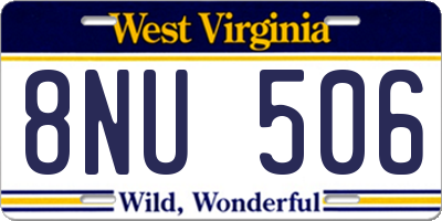 WV license plate 8NU506