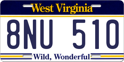 WV license plate 8NU510