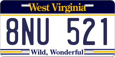 WV license plate 8NU521