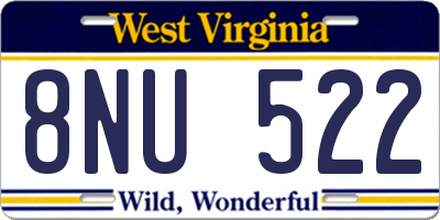 WV license plate 8NU522