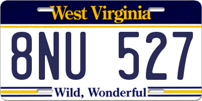 WV license plate 8NU527