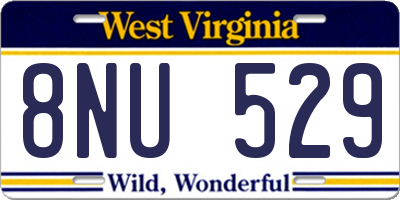 WV license plate 8NU529