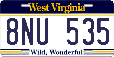 WV license plate 8NU535