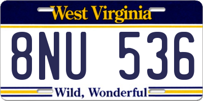 WV license plate 8NU536