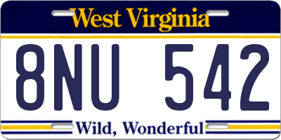 WV license plate 8NU542