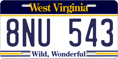 WV license plate 8NU543