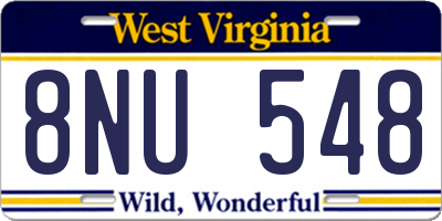 WV license plate 8NU548