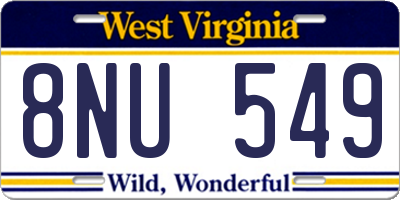 WV license plate 8NU549
