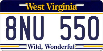 WV license plate 8NU550