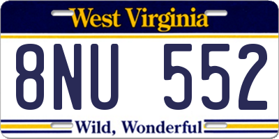 WV license plate 8NU552