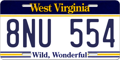 WV license plate 8NU554