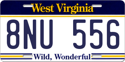 WV license plate 8NU556