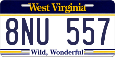 WV license plate 8NU557