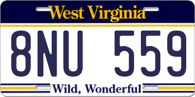 WV license plate 8NU559