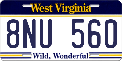 WV license plate 8NU560