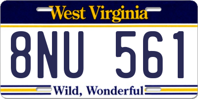 WV license plate 8NU561