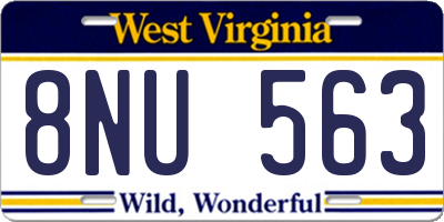 WV license plate 8NU563
