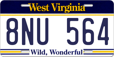 WV license plate 8NU564