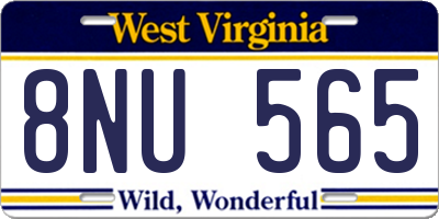 WV license plate 8NU565