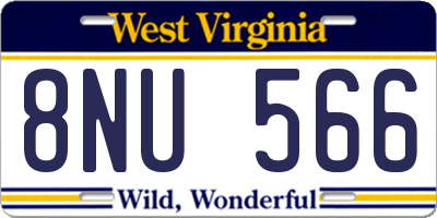 WV license plate 8NU566