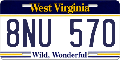 WV license plate 8NU570
