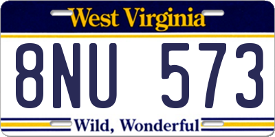 WV license plate 8NU573