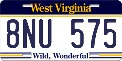 WV license plate 8NU575