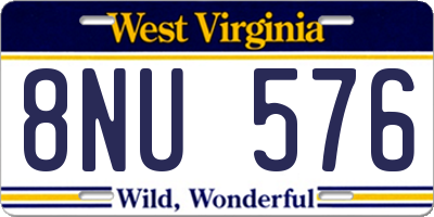 WV license plate 8NU576