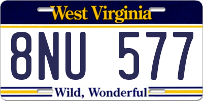 WV license plate 8NU577