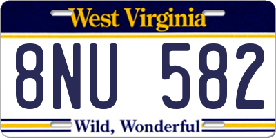 WV license plate 8NU582