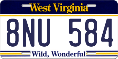 WV license plate 8NU584