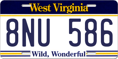 WV license plate 8NU586