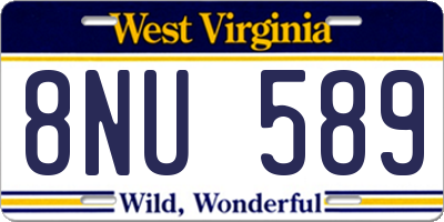 WV license plate 8NU589